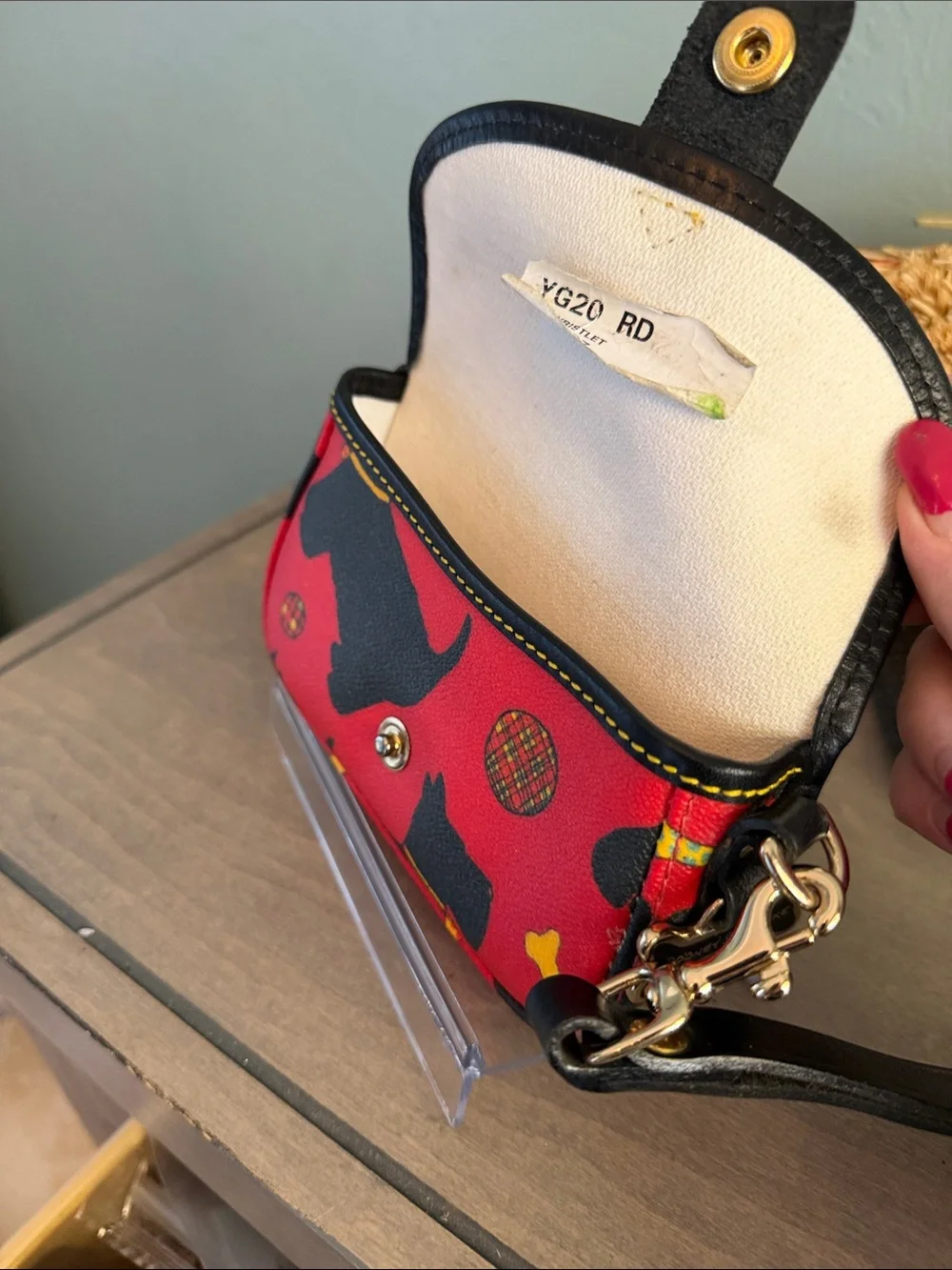 Dooney & Bourke Scotty Dog Patterned Wristlet with Dog Hangtag